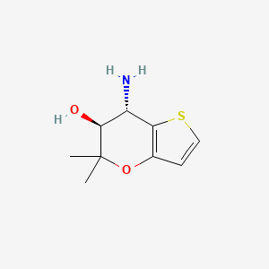 molecular formula C9H13NO2S B2420154 5,5-二甲基-7α-氨基-6,7-二氢-5H-噻吩并[3,2-b]吡喃-6β-醇 CAS No. 143164-13-0