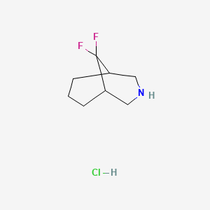molecular formula C8H14ClF2N B2420162 9,9-Difluoro-3-azabicyclo[3.3.1]nonane hydrochloride CAS No. 1780606-71-4