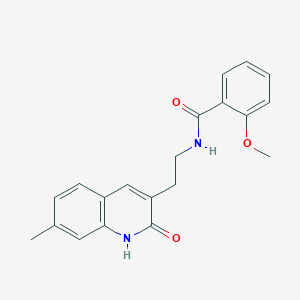 molecular formula C20H20N2O3 B2420164 2-methoxy-N-[2-(7-methyl-2-oxo-1H-quinolin-3-yl)ethyl]benzamide CAS No. 851404-78-9