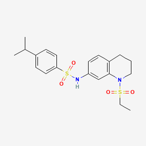 molecular formula C20H26N2O4S2 B2420171 N-(1-(ethylsulfonyl)-1,2,3,4-tetrahydroquinolin-7-yl)-4-isopropylbenzenesulfonamide CAS No. 946327-48-6