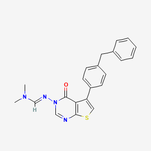 molecular formula C22H20N4OS B2420172 N'-(5-(4-Benzylphenyl)-4-oxothieno[2,3-D]pyrimidin-3(4H)-YL)-N,N-dimethylimidoformamide CAS No. 315679-72-2