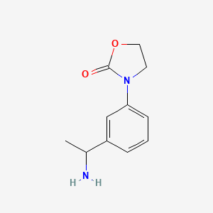 molecular formula C11H14N2O2 B2420173 3-[3-(1-Aminoethyl)phenyl]-1,3-oxazolidin-2-one CAS No. 1210238-35-9