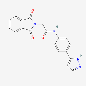 molecular formula C19H14N4O3 B2420180 N-(4-(1H-吡唑-3-基)苯基)-2-(1,3-二氧代异吲哚啉-2-基)乙酰胺 CAS No. 1206995-22-3
