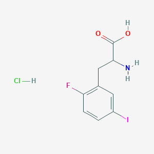 molecular formula C9H10ClFINO2 B2420183 2-Amino-3-(2-fluoro-5-iodophenyl)propanoic acid;hydrochloride CAS No. 2402829-63-2
