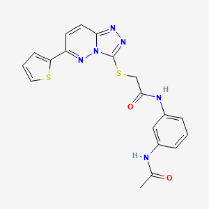 molecular formula C19H16N6O2S2 B2420184 N-(3-acetamidophenyl)-2-{[6-(thiophen-2-yl)-[1,2,4]triazolo[4,3-b]pyridazin-3-yl]sulfanyl}acetamide CAS No. 894049-41-3