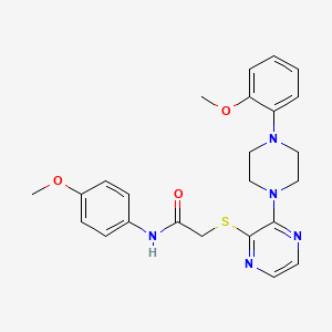 molecular formula C24H27N5O3S B2420189 N-(4-methoxyphenyl)-2-({3-[4-(2-methoxyphenyl)piperazin-1-yl]pyrazin-2-yl}sulfanyl)acetamide CAS No. 1116007-33-0