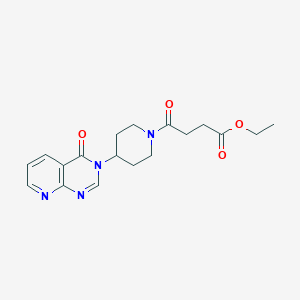 molecular formula C18H22N4O4 B2420202 ethyl 4-oxo-4-(4-(4-oxopyrido[2,3-d]pyrimidin-3(4H)-yl)piperidin-1-yl)butanoate CAS No. 2034535-51-6