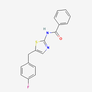 molecular formula C17H13FN2OS B2420228 N-[5-[(4-fluorophenyl)methyl]-1,3-thiazol-2-yl]benzamide CAS No. 301175-56-4