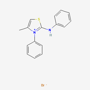 molecular formula C16H15BrN2S B2420234 4-Methyl-3-phenyl-2-(phenylamino)thiazol-3-ium bromide CAS No. 400856-85-1