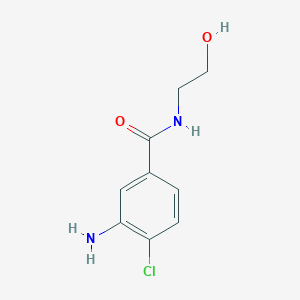molecular formula C9H11ClN2O2 B2420244 3-amino-4-chloro-N-(2-hydroxyethyl)benzamide CAS No. 1097826-86-2