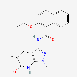 molecular formula C21H22N4O3 B2420263 N-(1,5-dimethyl-6-oxo-4,5,6,7-tetrahydro-1H-pyrazolo[3,4-b]pyridin-3-yl)-2-ethoxy-1-naphthamide CAS No. 1172496-57-9