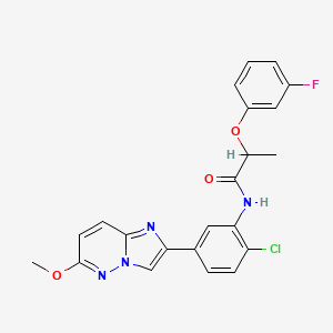 molecular formula C22H18ClFN4O3 B2420292 N-(2-chloro-5-(6-methoxyimidazo[1,2-b]pyridazin-2-yl)phenyl)-2-(3-fluorophenoxy)propanamide CAS No. 1060316-34-8