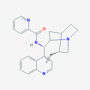 molecular formula C25H26N4O B2420309 N-[(S)-[(5R)-5-Ethenyl-1-azabicyclo[2.2.2]octan-2-yl]-quinolin-4-ylmethyl]pyridine-2-carboxamide CAS No. 1414851-57-2