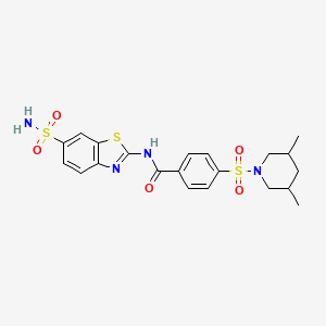 4-((3,5-dimethylpiperidin-1-yl)sulfonyl)-N-(6-sulfamoylbenzo[d]thiazol-2-yl)benzamide