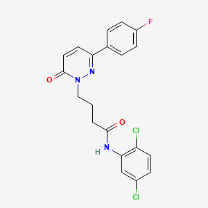 molecular formula C20H16Cl2FN3O2 B2420315 N-(2,5-dichlorophenyl)-4-(3-(4-fluorophenyl)-6-oxopyridazin-1(6H)-yl)butanamide CAS No. 946321-56-8