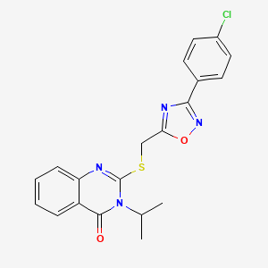 2-({[3-(4-Chlorophenyl)-1,2,4-oxadiazol-5-yl]methyl}sulfanyl)-3-(propan-2-yl)-3,4-dihydroquinazolin-4-one