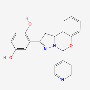 2-(5-(pyridin-4-yl)-5,10b-dihydro-1H-benzo[e]pyrazolo[1,5-c][1,3]oxazin-2-yl)benzene-1,4-diol
