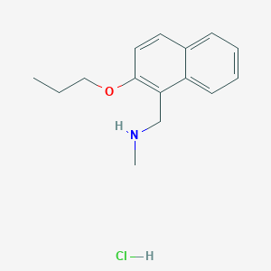 molecular formula C15H20ClNO B2420360 METHYL[(2-PROPOXYNAPHTHALEN-1-YL)METHYL]AMINE HYDROCHLORIDE CAS No. 1158639-17-8