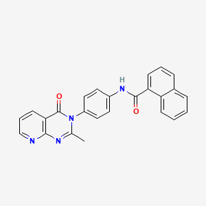 molecular formula C25H18N4O2 B2420375 N-(4-{2-methyl-4-oxo-3H,4H-pyrido[2,3-d]pyrimidin-3-yl}phenyl)naphthalene-1-carboxamide CAS No. 921521-63-3