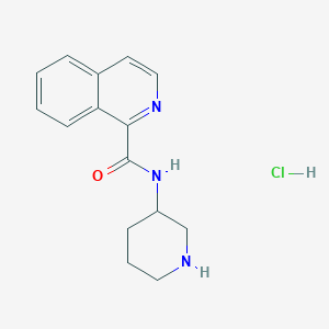 molecular formula C15H18ClN3O B2420391 N-(Piperidin-3-yl)isoquinoline-1-carboxamide hydrochloride CAS No. 1417793-52-2