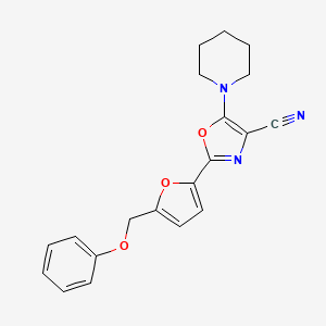 2-(5-(Phenoxymethyl)furan-2-yl)-5-(piperidin-1-yl)oxazole-4-carbonitrile