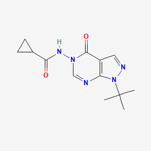 molecular formula C13H17N5O2 B2420412 N-(1-(tert-butyl)-4-oxo-1H-pyrazolo[3,4-d]pyrimidin-5(4H)-yl)cyclopropanecarboxamide CAS No. 919854-85-6