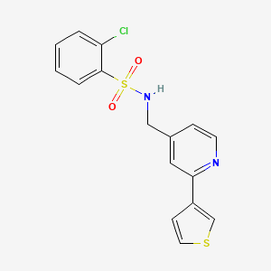 2-chloro-N-((2-(thiophen-3-yl)pyridin-4-yl)methyl)benzenesulfonamide