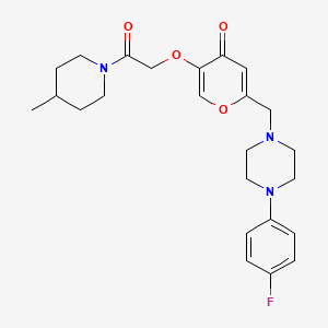2-((4-(4-fluorophenyl)piperazin-1-yl)methyl)-5-(2-(4-methylpiperidin-1-yl)-2-oxoethoxy)-4H-pyran-4-one