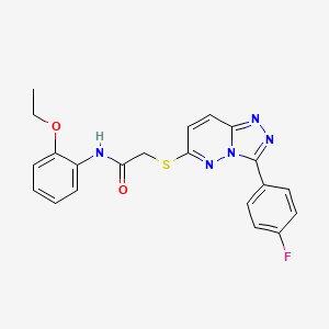 molecular formula C21H18FN5O2S B2420441 N-(2-ethoxyphenyl)-2-((3-(4-fluorophenyl)-[1,2,4]triazolo[4,3-b]pyridazin-6-yl)thio)acetamide CAS No. 862832-21-1
