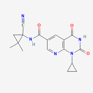 molecular formula C17H17N5O3 B2420445 N-(1-Cyano-2,2-dimethylcyclopropyl)-1-cyclopropyl-2,4-dioxopyrido[2,3-d]pyrimidine-6-carboxamide CAS No. 2418731-77-6