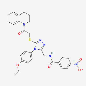 molecular formula C29H28N6O5S B2420452 N-((5-((2-(3,4-dihydroquinolin-1(2H)-yl)-2-oxoethyl)thio)-4-(4-ethoxyphenyl)-4H-1,2,4-triazol-3-yl)methyl)-4-nitrobenzamide CAS No. 394663-21-9