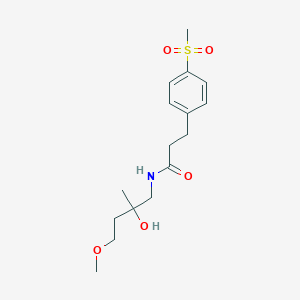 molecular formula C16H25NO5S B2420453 N-(2-hydroxy-4-methoxy-2-methylbutyl)-3-(4-methanesulfonylphenyl)propanamide CAS No. 2415509-66-7