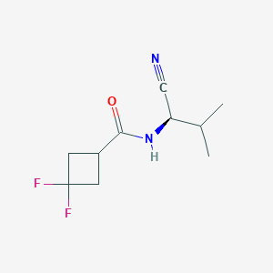 molecular formula C10H14F2N2O B2420454 N-[(1R)-1-cyano-2-methylpropyl]-3,3-difluorocyclobutane-1-carboxamide CAS No. 2093469-82-8