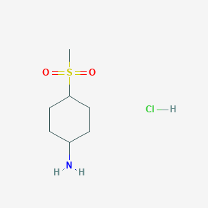molecular formula C7H16ClNO2S B2420467 4-Methanesulfonylcyclohexan-1-amine hydrochloride CAS No. 2230789-74-7