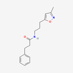 molecular formula C16H20N2O2 B2420492 N-[3-(3-methyl-1,2-oxazol-5-yl)propyl]-3-phenylpropanamide CAS No. 2034333-12-3