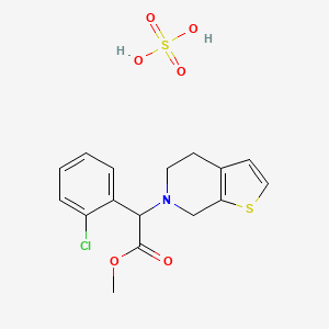 molecular formula C16H18ClNO6S2 B2420495 methyl 2-(2-chlorophenyl)-2-(4,5-dihydrothieno[2,3-c]pyridin-6(7H)-yl)acetate, sulfuric acid CAS No. 2137493-39-9