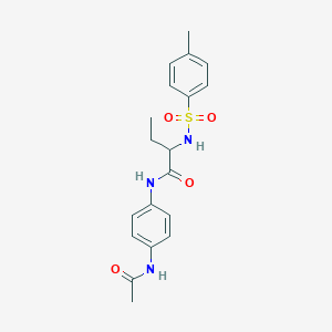 molecular formula C19H23N3O4S B2420517 N-(4-ACETAMIDOPHENYL)-2-(4-METHYLBENZENESULFONAMIDO)BUTANAMIDE CAS No. 1008695-81-5