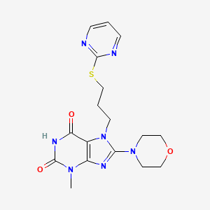 3-Methyl-8-morpholin-4-yl-7-(3-pyrimidin-2-ylsulfanylpropyl)purine-2,6-dione