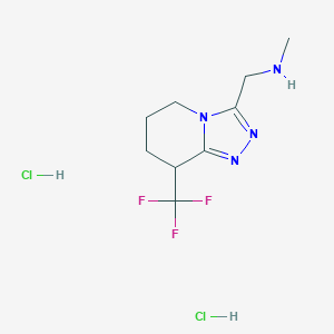 molecular formula C9H15Cl2F3N4 B2420563 methyl({[8-(trifluoromethyl)-5H,6H,7H,8H-[1,2,4]triazolo[4,3-a]pyridin-3-yl]methyl})amine dihydrochloride CAS No. 2137766-69-7