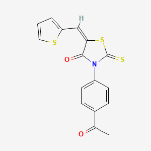 (E)-3-(4-acetylphenyl)-5-(thiophen-2-ylmethylene)-2-thioxothiazolidin-4-one