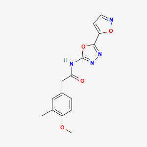 N-(5-(isoxazol-5-yl)-1,3,4-oxadiazol-2-yl)-2-(4-methoxy-3-methylphenyl)acetamide