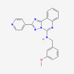 molecular formula C22H18N6O B2420576 N-[(3-Methoxyphenyl)methyl]-2-(pyridin-4-YL)-[1,2,4]triazolo[1,5-C]quinazolin-5-amine CAS No. 902945-80-6