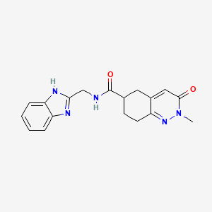 molecular formula C18H19N5O2 B2420582 N-((1H-benzo[d]imidazol-2-yl)methyl)-2-methyl-3-oxo-2,3,5,6,7,8-hexahydrocinnoline-6-carboxamide CAS No. 1903559-03-4