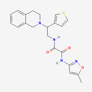 molecular formula C21H22N4O3S B2420603 N1-(2-(3,4-dihydroisoquinolin-2(1H)-yl)-2-(thiophen-3-yl)ethyl)-N2-(5-methylisoxazol-3-yl)oxalamide CAS No. 954644-25-8