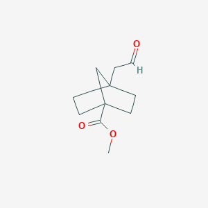 molecular formula C11H16O3 B2420625 Methyl 4-(2-oxoethyl)bicyclo[2.2.1]heptane-1-carboxylate CAS No. 2231673-33-7