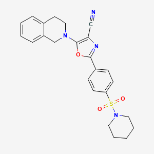 5-(3,4-dihydroisoquinolin-2(1H)-yl)-2-[4-(piperidin-1-ylsulfonyl)phenyl]-1,3-oxazole-4-carbonitrile