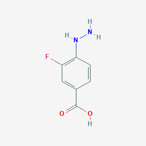 molecular formula C7H7FN2O2 B2420631 3-Fluoro-4-hydrazinylbenzoic acid CAS No. 1388045-38-2