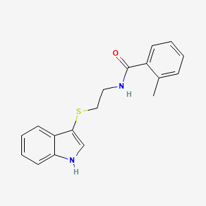 N-(2-((1H-indol-3-yl)thio)ethyl)-2-methylbenzamide