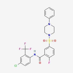 N-(4-chloro-2-(trifluoromethyl)phenyl)-2-fluoro-5-((4-phenylpiperazin-1-yl)sulfonyl)benzamide