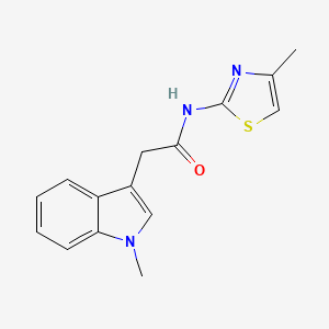 molecular formula C15H15N3OS B2420642 2-(1-methyl-1H-indol-3-yl)-N-(4-methylthiazol-2-yl)acetamide CAS No. 1172304-97-0